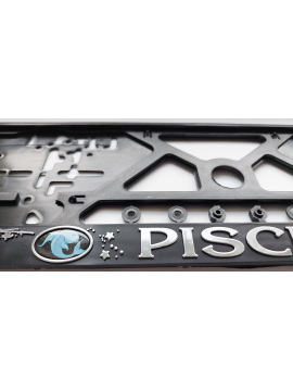 Number Plate Frame raised 3D embossed Zodiac sign PISCES